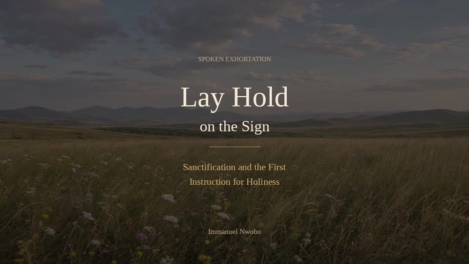 Lay Hold on the Sign — a spoken exhortation
